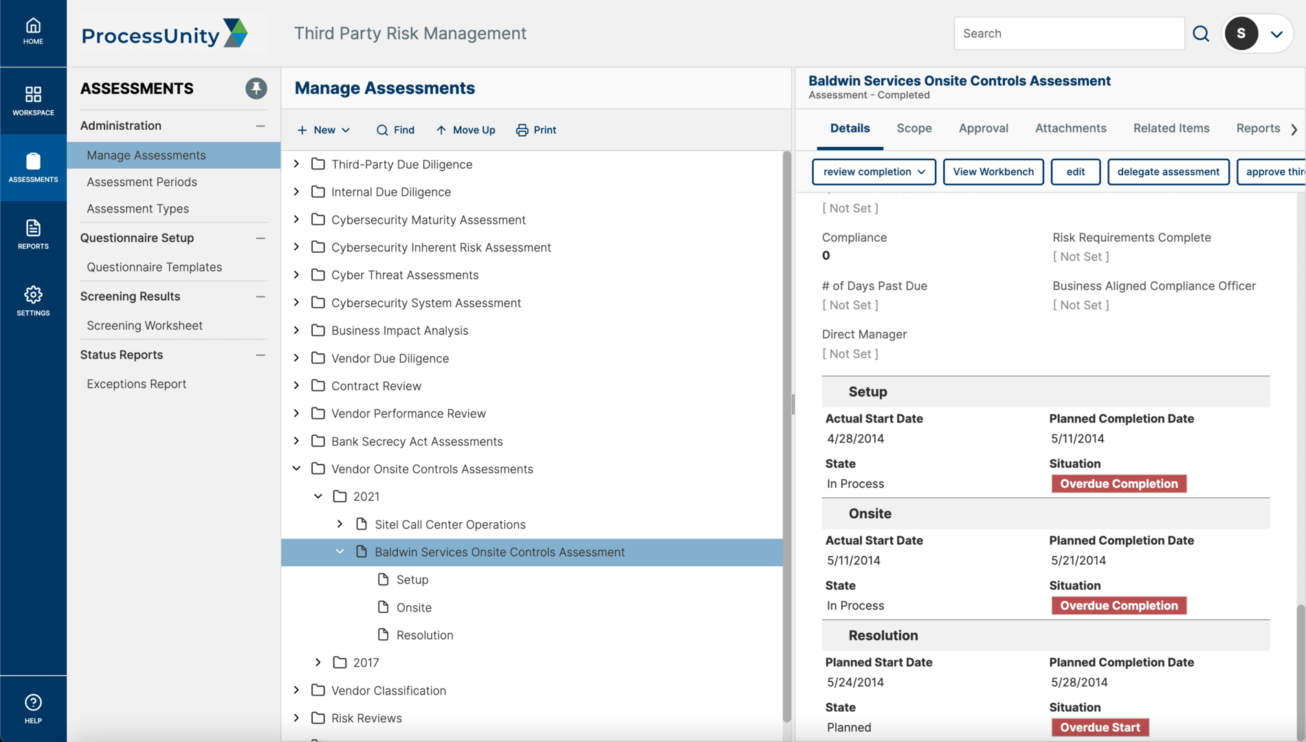 Vendor Risk Management On-Site Control Assessments