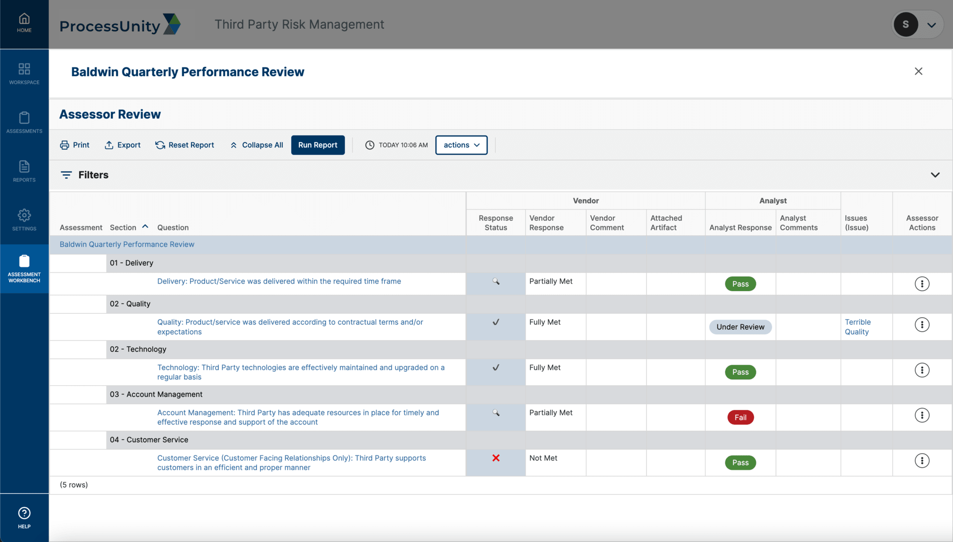 Vendor Risk Management Assessment Scoring