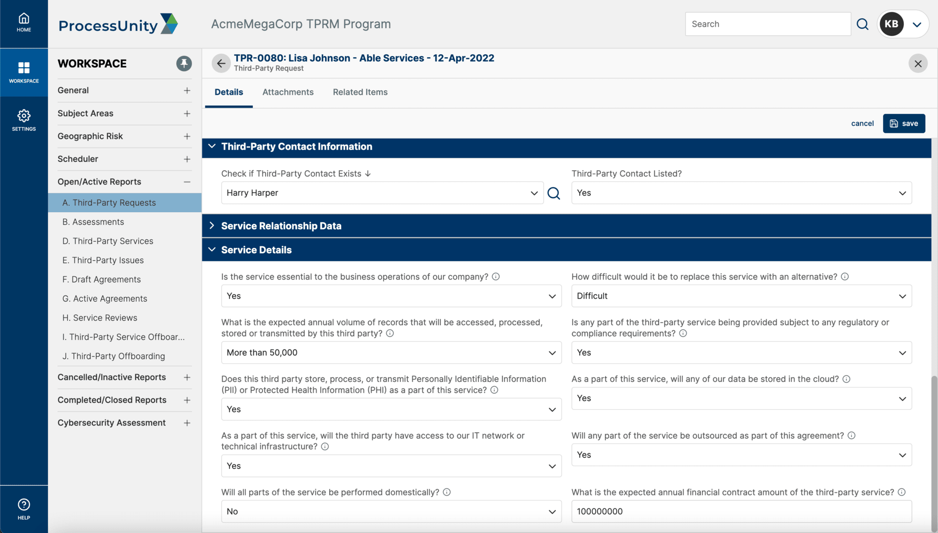 Vendor Risk Management Inherent Risk Questionnaire