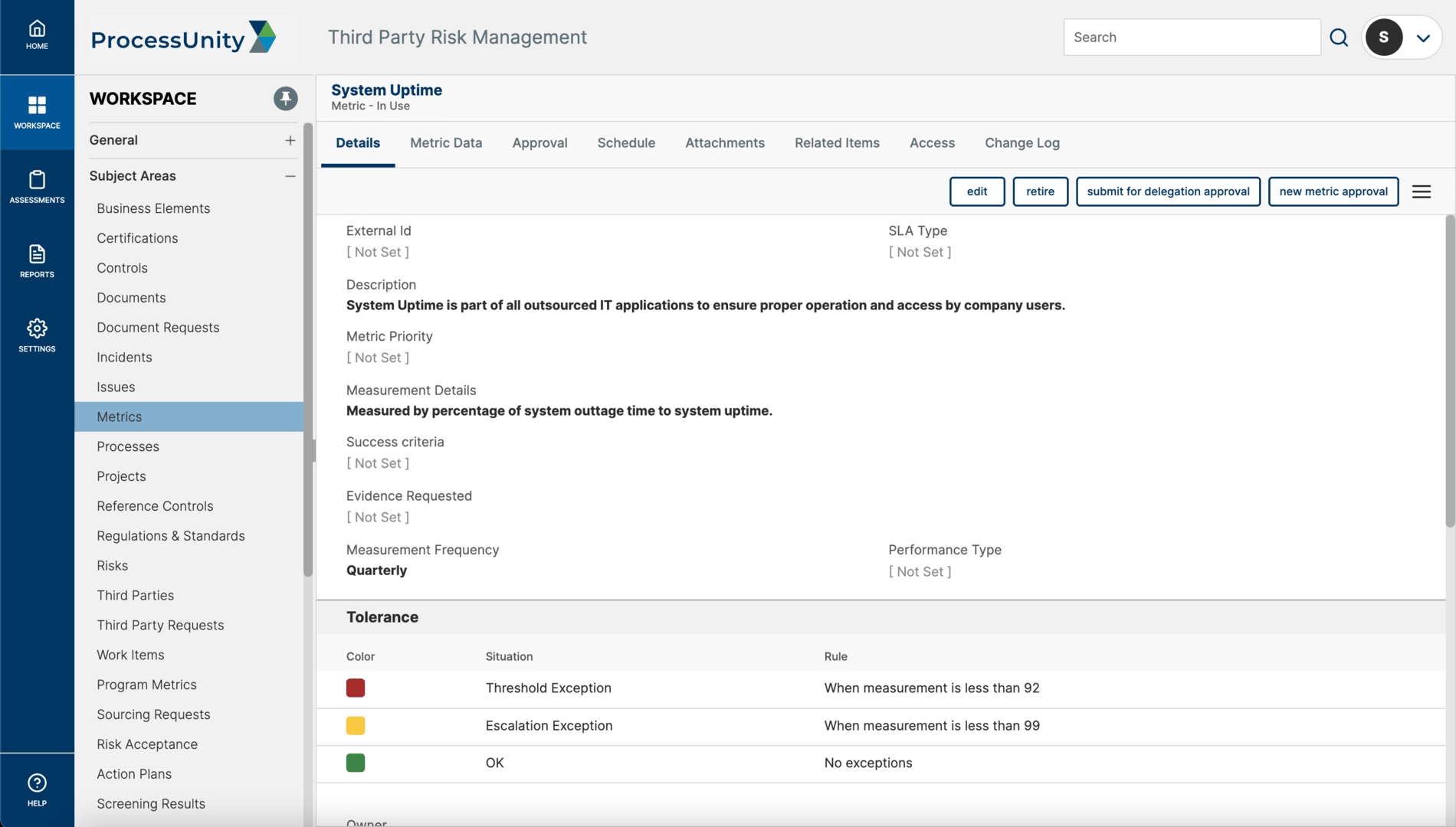 Vendor Risk Management Service-Level Agreement