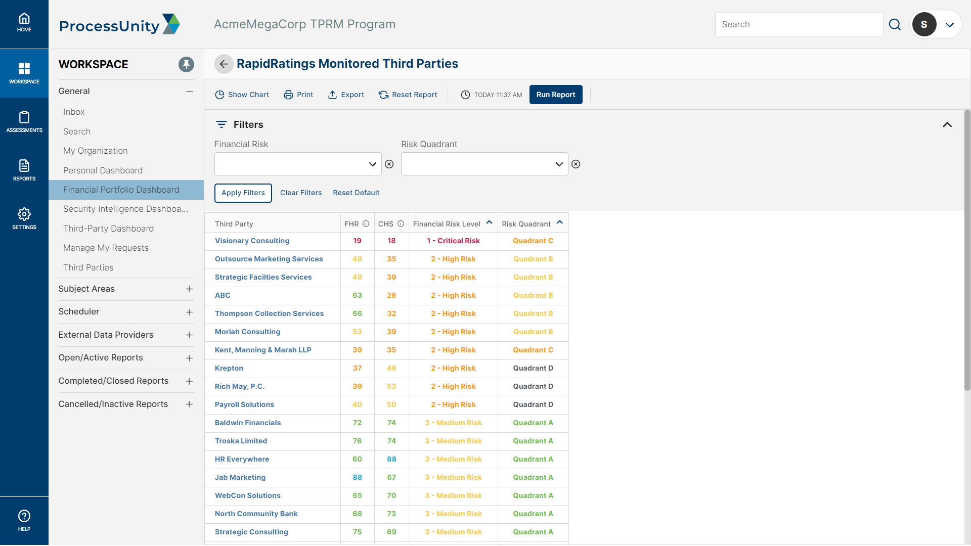 Vendor Financial Intelligence Due Diligence