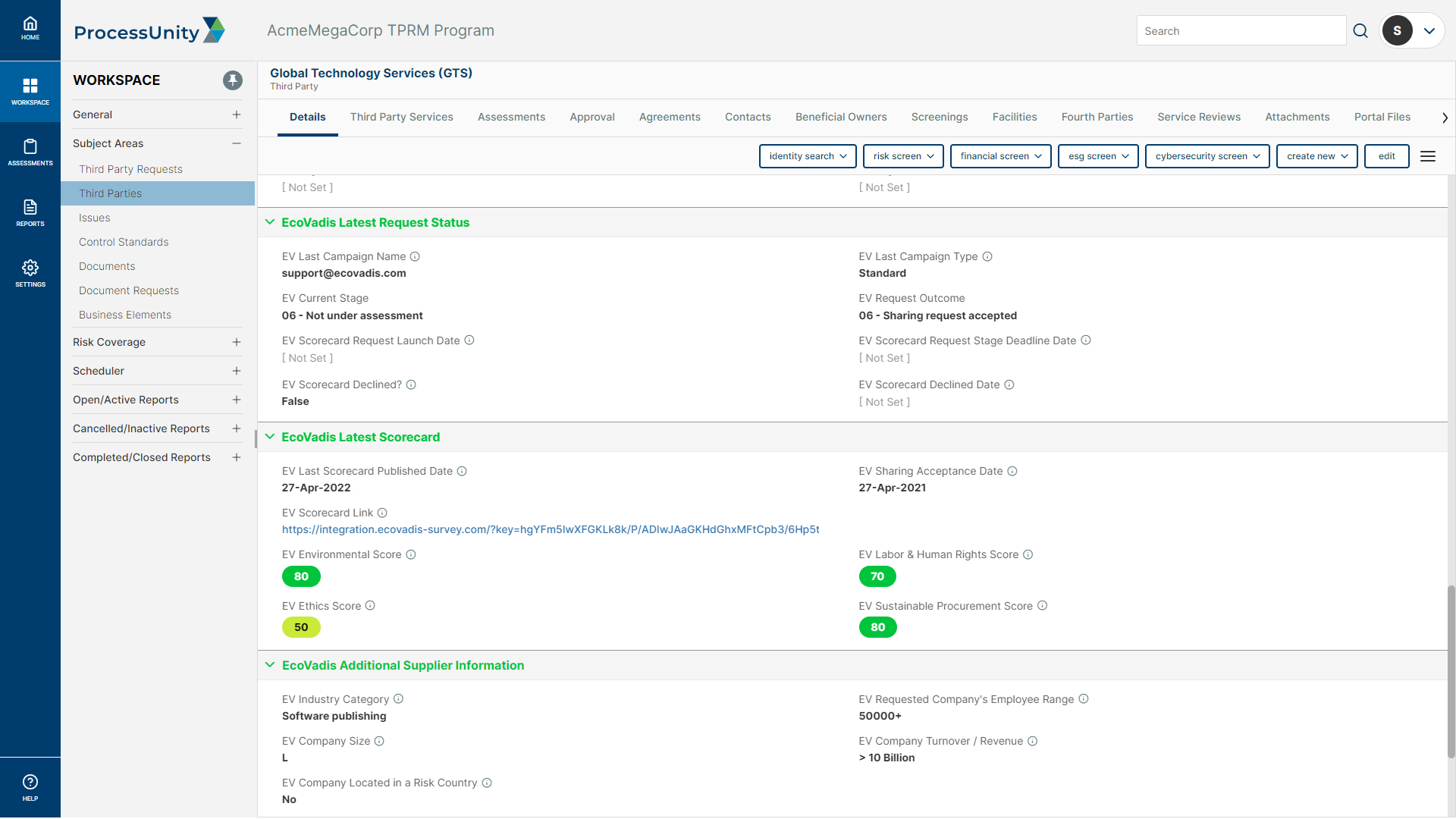 Vendor ESG Intelligence with EcoVadis