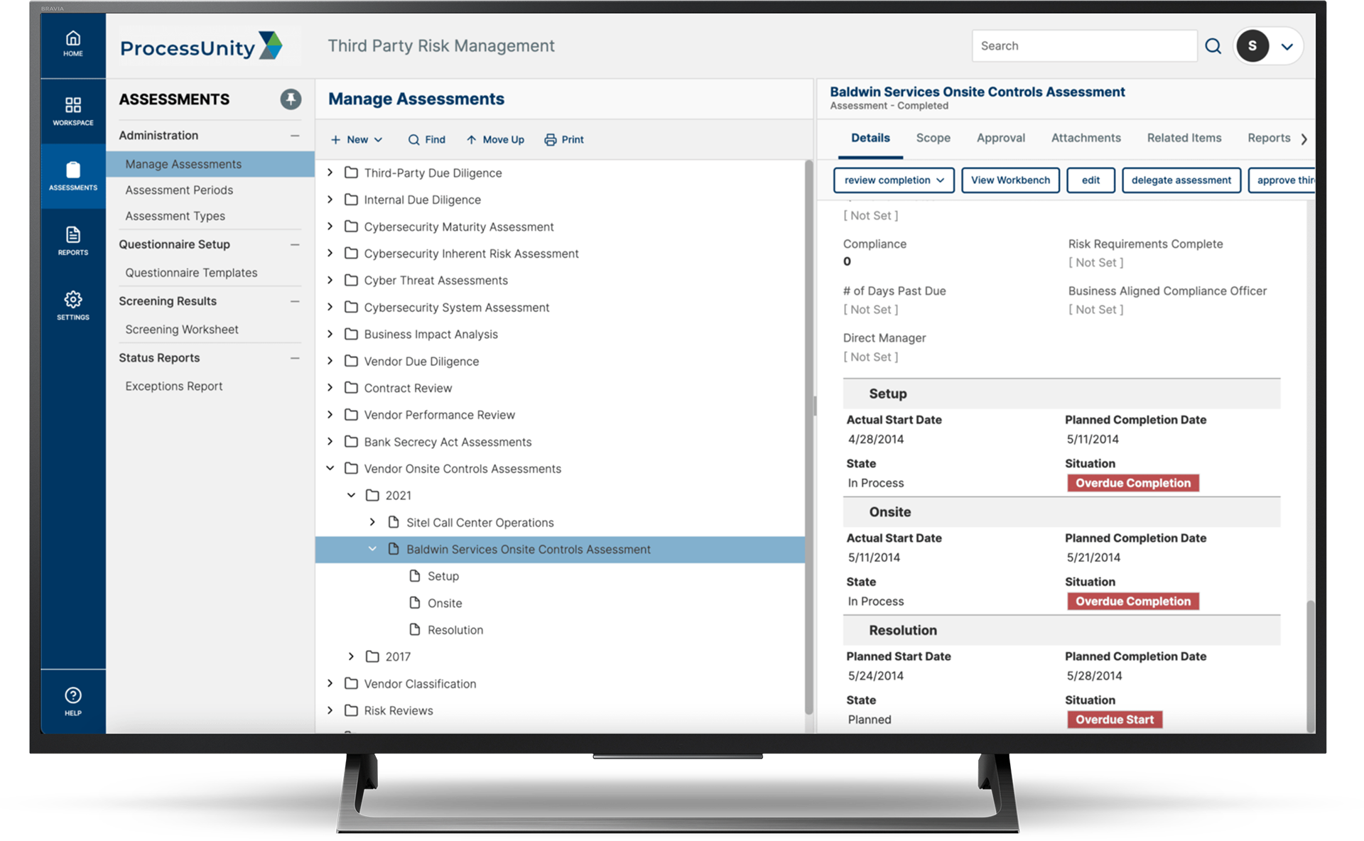 Vendor Risk Management On-Site Control Assessments