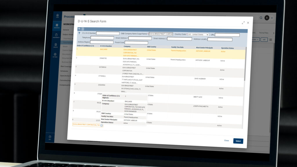 ProcessUnity Vendor Identity Intelligence with Dun & Bradstreet
