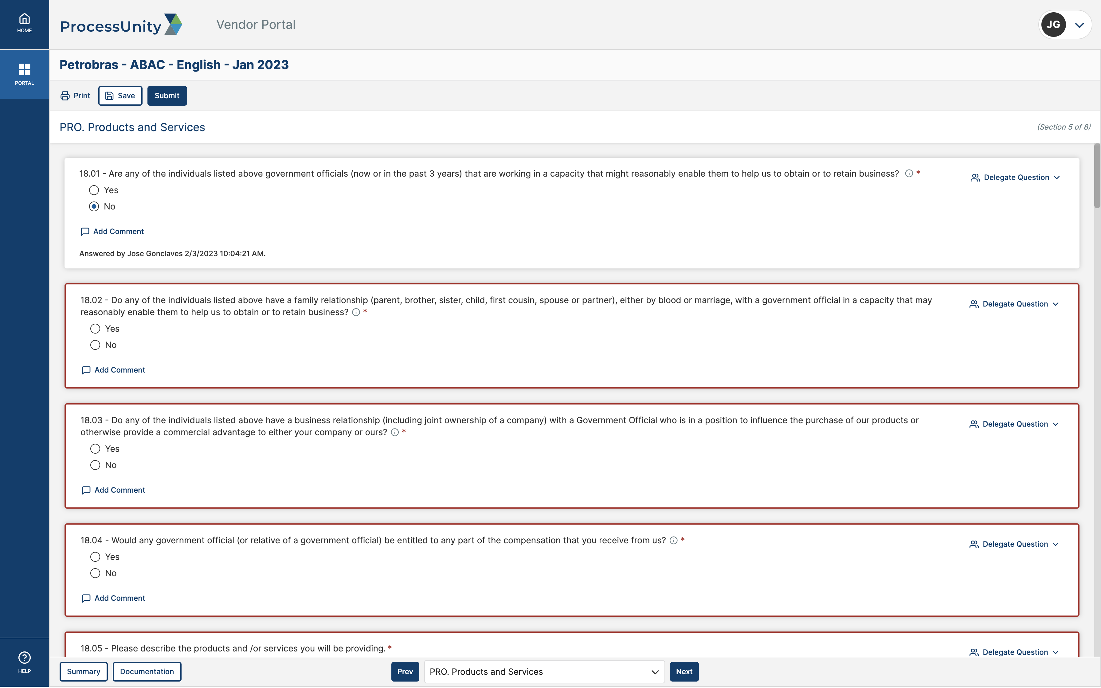 Anti Bribery and Corruption (ABAC) Third-Party Questionnaire