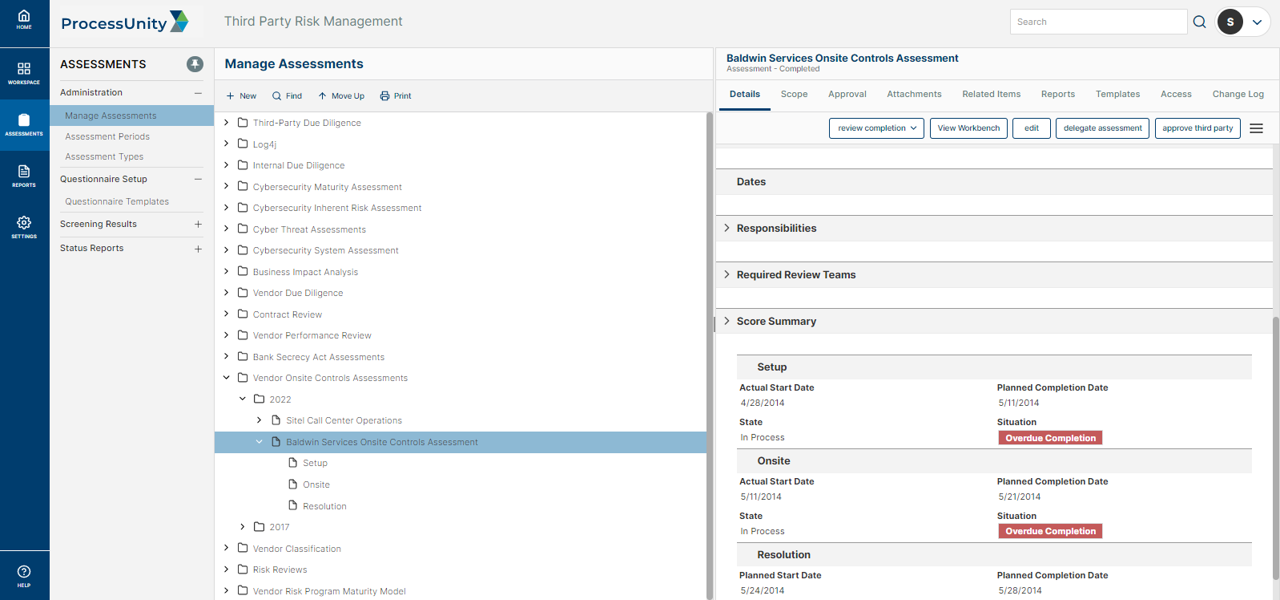 control assessments