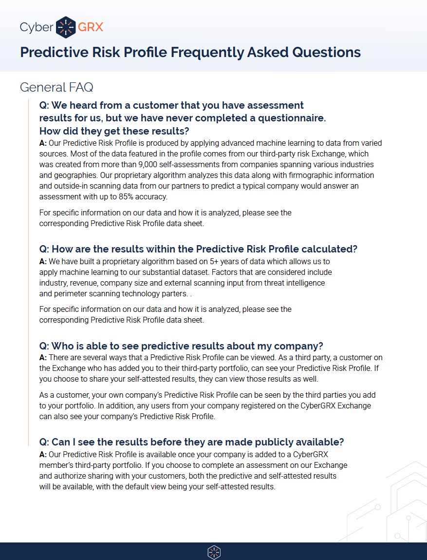 predictive risk profiles